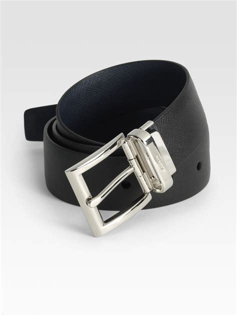 Prada black leather belt